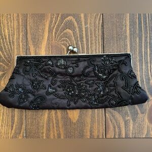 Black Sequin & Beaded Clutch or Purse